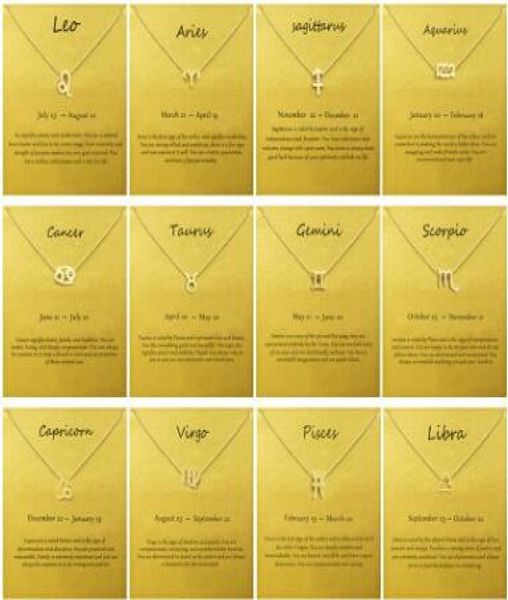 

dogeared necklace with card the zodiac sign gold plated leoariesvirgo pendant noble and delicate choker valentine day christmas 4517222, Silver