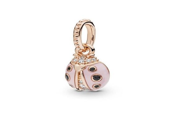 

fits bracelets 20pcs ladybug enamel dangle pendant charms beads silver charms bead for women diy european necklace jewelry2408088, Black