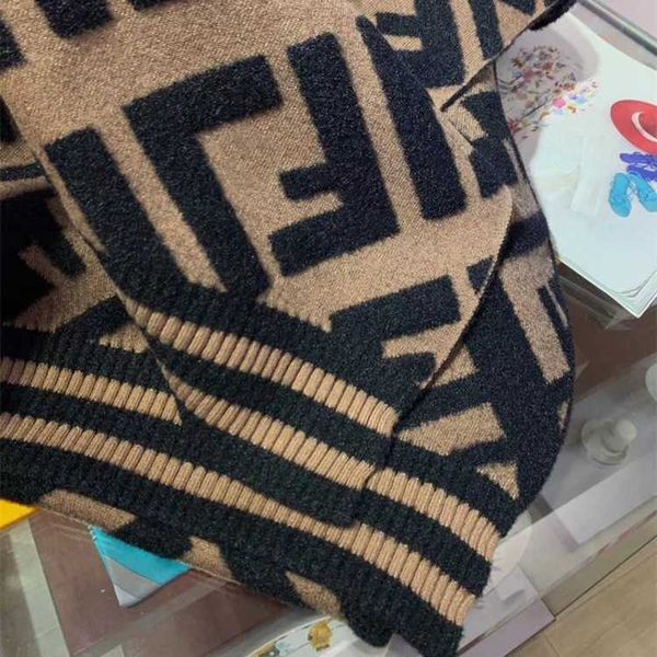 

scarf netizen korean edition fd scarf women's autumn winter letter f double sided woolen fleece neck shawl ff versatile and, Blue;gray