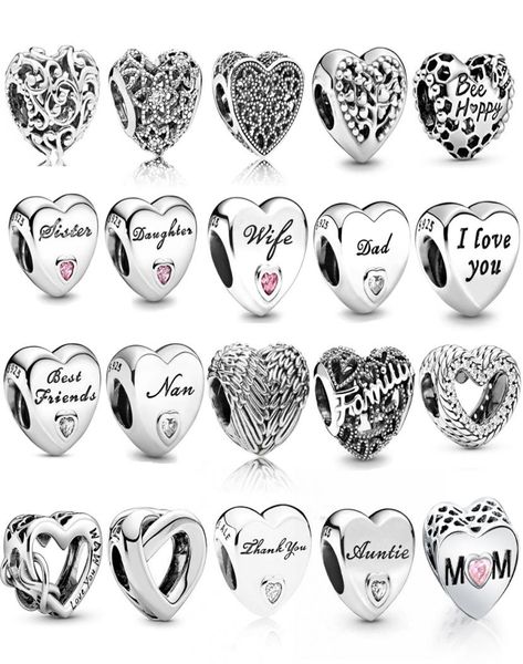 

silver beads love heart friendship charm bead original pandroa charms women jewelry8887012, Black