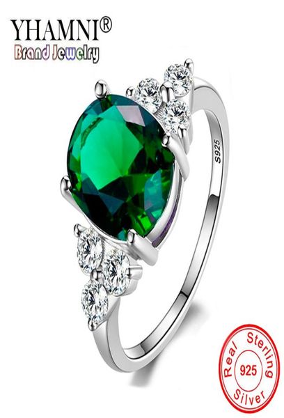 

green oval zircon lab emerald rings for women engagement 100 real 925 sterling silver gemstone ring female wedding jewelry gift5156490, Slivery;golden