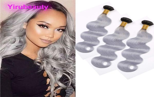 

peruvian human hair 3 bundles 1bgrey body wave virgin hair 1b grey ombre hair products 1026inch wefts yirubeauty5724018, Black
