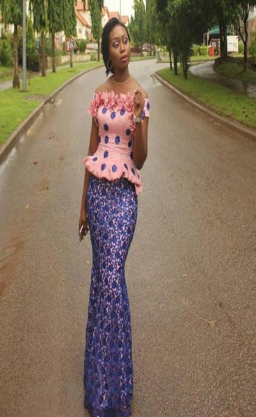 

black girls prom dresses off the shoulder handmade appliques peplum lace evening dress floor length african arabic party gown8263947, Black;red