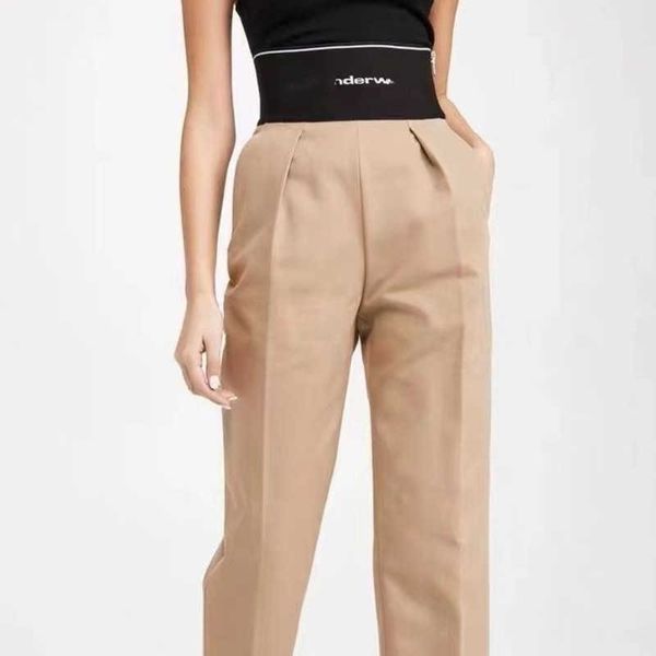 

womens clothing designer casual pants slim waist trousers trend european and american style temperament trend pants women, Black;white