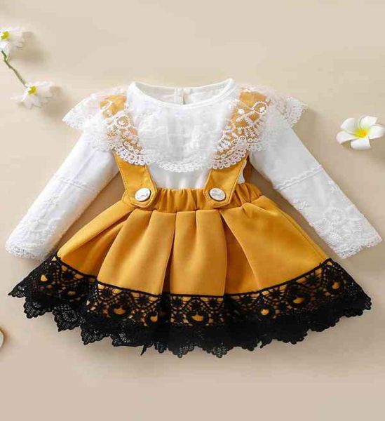 

baby embroidery mesh bodysuit guipure lace insert suspender skirt she9559965, Blue