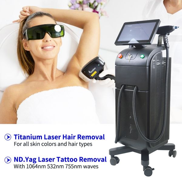 

hair analyzer machine with 808nm 755nm 1064nm beauty equipment and qswitch ndyag laser machine for eyeline clean tattoo removal pigmentation, Black
