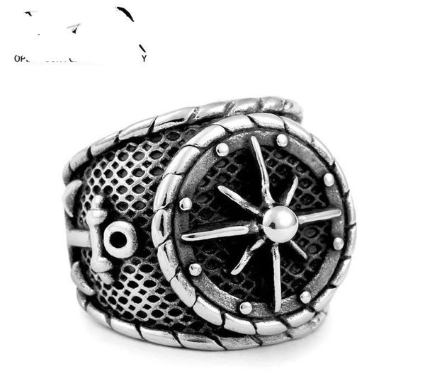 

anchor biker stainless steel ring hip hop jewelry for mens ring 6778231, Golden;silver
