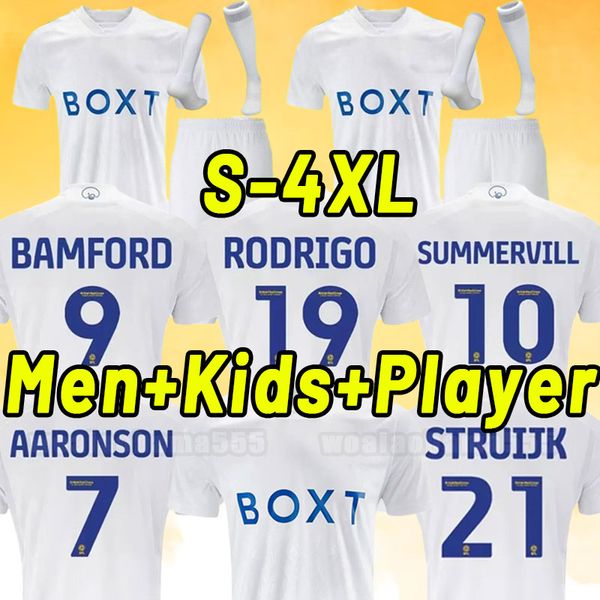 

3xl 4xl 23 24 bamford llorente leeds unitedes soccer jerseys 2023 2024 adams aaronson harrison sinisterra james men kids football shirt fans, Black;yellow