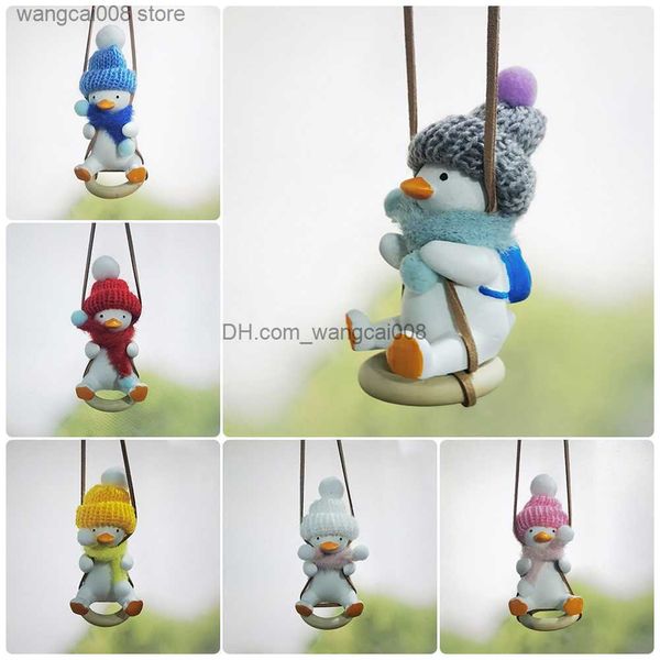 

interior decorations super cool knit cap duck car pendant rearview mirror decoration fashion scarf swing duck anime car accessories interior