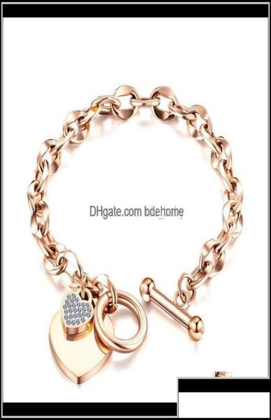 

charm bracelets jewelry diamond zirconia heart charms fashion designer 316l stainless steel link chain for woman gir ot6yb5219292, Golden;silver