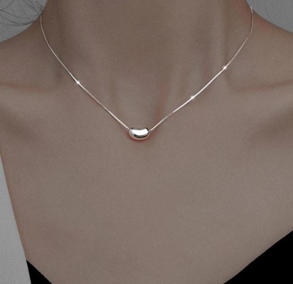 

pendant necklaces 2021 japanese and korean fashion ladies party festival copper lovesick peas necklace trend ol clavicle chain7474755, Silver