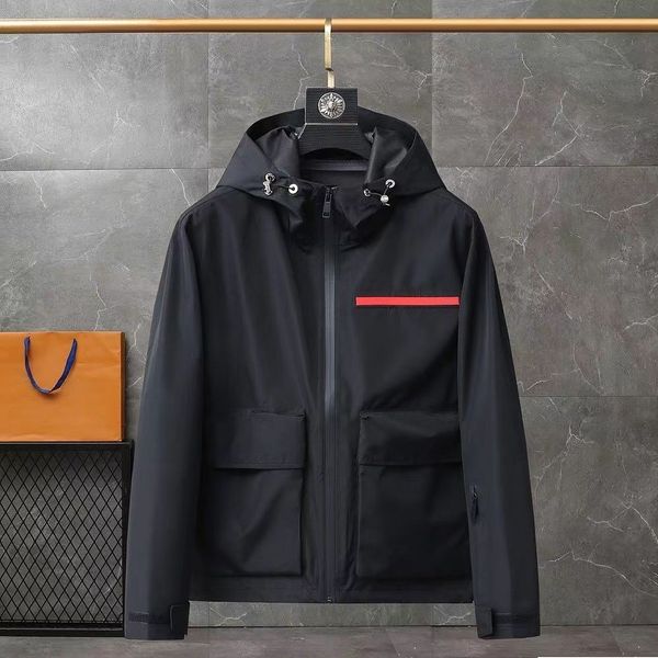 

designer jacket mens coats high-end jackets fashion triangle men's windproof lightweight hooded jacket coat clothing, Black;brown