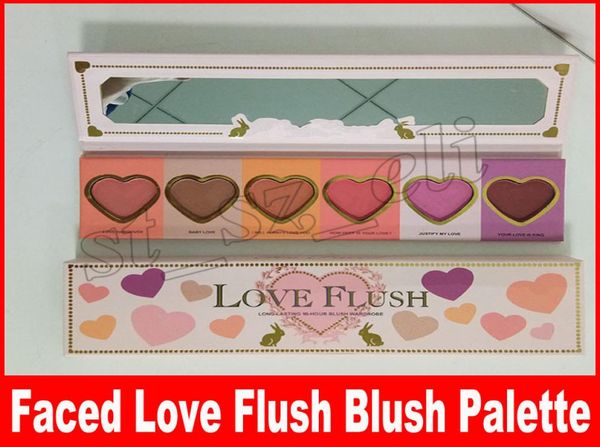 

new faced makeup love flush blush wardrobe heart shaped palette 6 colors long lasting 16hour blush6821299