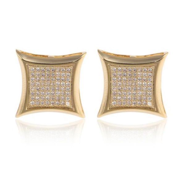 

2017 luxury pure 316l stainless steel round metal stud earrings yellow gold plated wedding jewelry women men7577301, Golden;silver