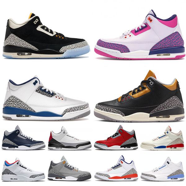 

basketball shoes basketball jumpman 3s mens basketball women new fire red cardinal black gold sports sneaker unc true blue cement racer cool