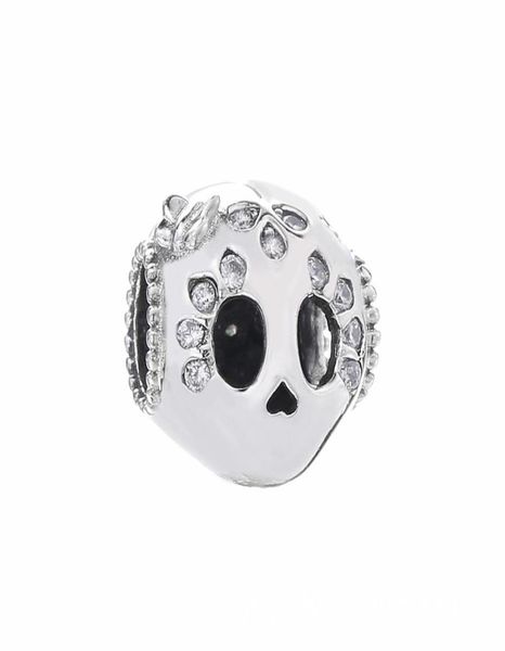 

2019 summer 925 sterling silver sparkling skull charm bead for european jewelry charm bracelets8934977, Black