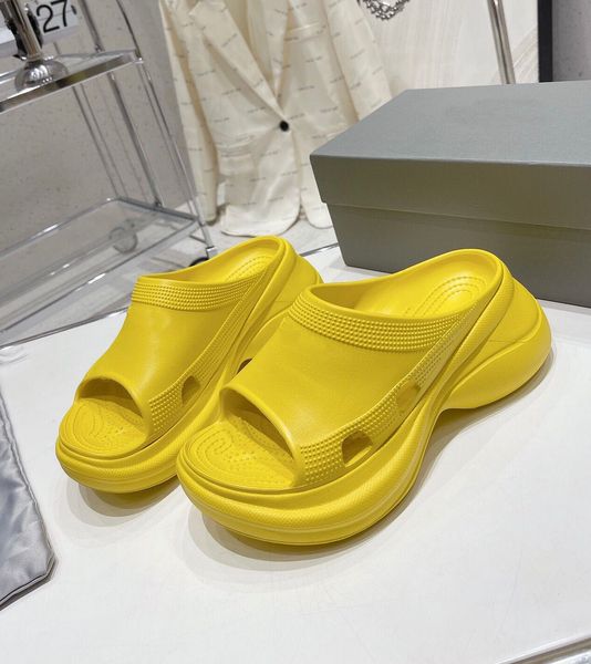 

summer perfect pool crocs sandals shoes women rubber mules thick soles beach slide pink black white wide toe straps slip on lady walking eu3