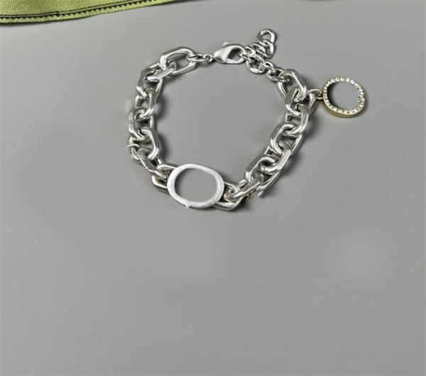 

designer letter charm bracelet classic silver color link chain womens mens charms bracelets jewelry gift 98mld4776965, Golden;silver