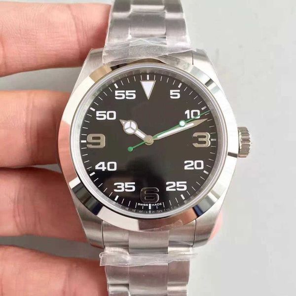 

original luxury r olax watch online shop men's air king mechanical 2824 with gift box, Slivery;golden