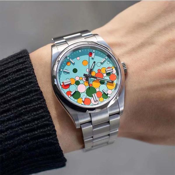 

oyster perpetual men's watch men watch automatic mechanical 41mm movement luminous sapphire waterproof wristwatches battery original ro, Slivery;brown