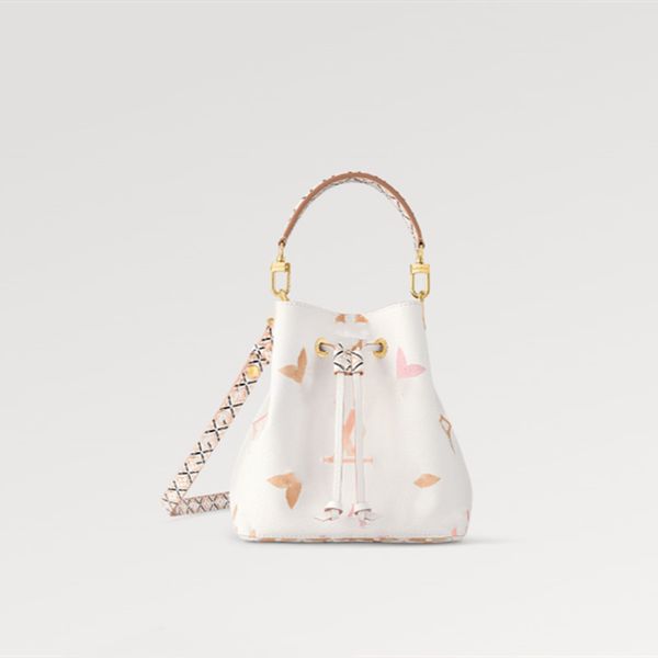 

explosion women's bags wallet purse bucket bag handbag neonoe bb m22985 cream color canvas giant print pastel brings flowers painted wa