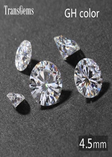 

transgems 04ct carat 45mm gh colorless round brilliant cut lab grown moissanite diamond test postive as real diamond9014939, Black