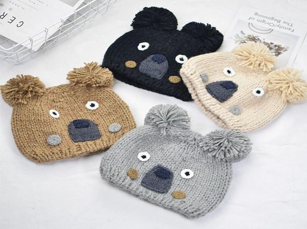 

new autumn winter baby kids knitted hat catoon bear caps boys girls children knit warm hats cap m1784821559, Yellow