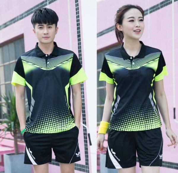 

running sportswear quick dry breathable badminton shirtwomenmen table tennis clothes team training short sleeve t shirts8782848, White;black