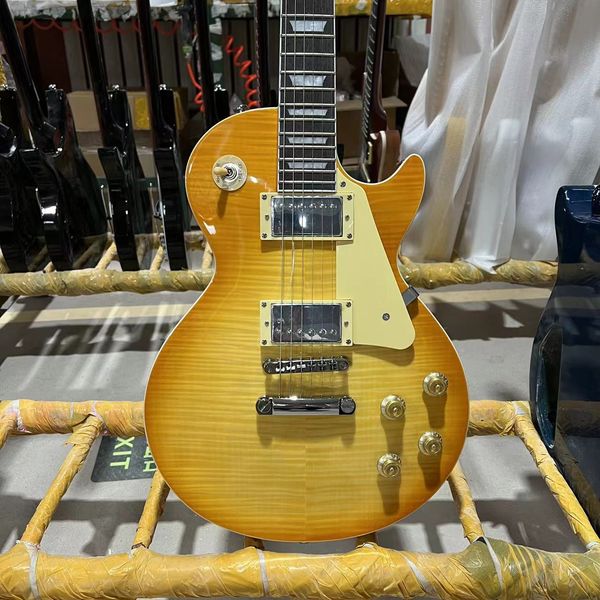 

standard lp electric guitar maple solid body, mahogany fingerboard, tiger guitar, ing