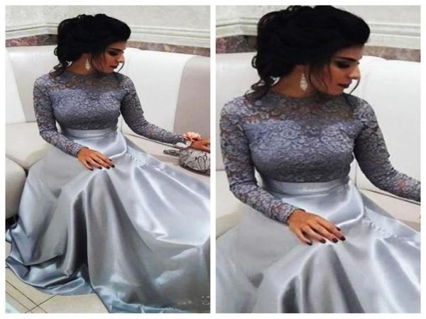 

modest lace dresses evening wear 2018 long sleeves a line sweep train formal vestidos de fiesta prom party gowns7172346, Black;red