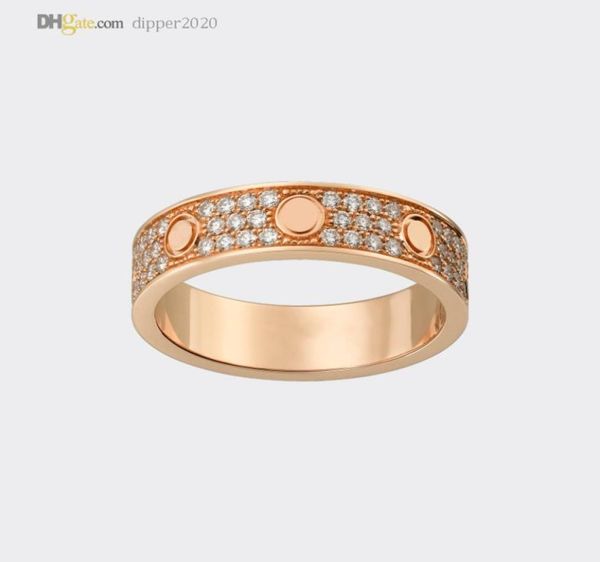

carti ring designer rings love ring diamondpave wedding rose gold band womenmen luxury jewelry titanium steel goldplated never 5409982, Silver