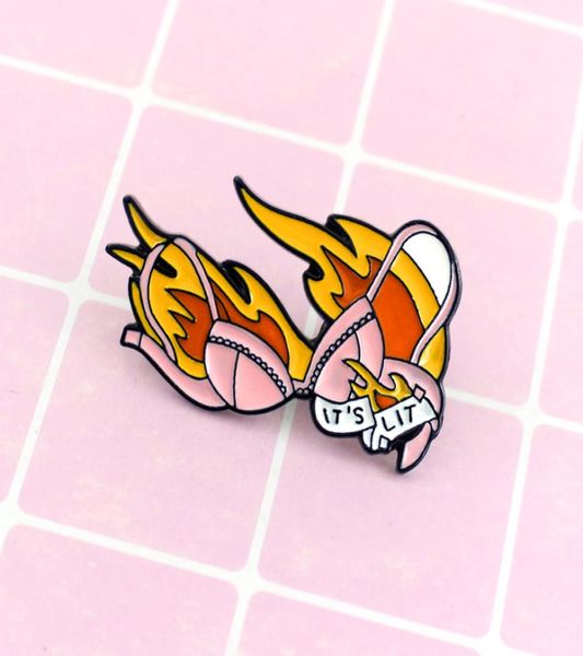 

pink bra intimate flame special cartoon brooch creative lapel enamel denim badge gift homemade red pins5475754, Gray