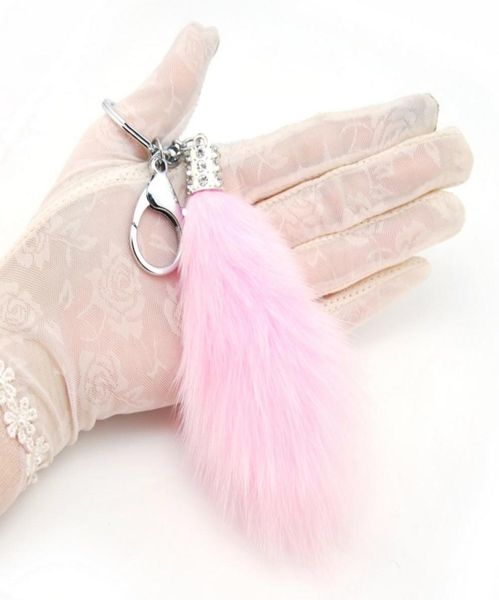 

brand new fashion lovely fluffy fur tail keychain women trinket rabbit fur keyring female toy doll girls bag charms key ring jewel9322777, Slivery;golden