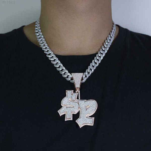 

gold silver custom letter moissanite diamond pendant vvs custom moissanite pendant
