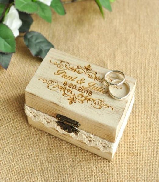 

custom engraved ring box wedding ring holder box personalized wedding ring bearer box c1902160194493904309885, Black;white