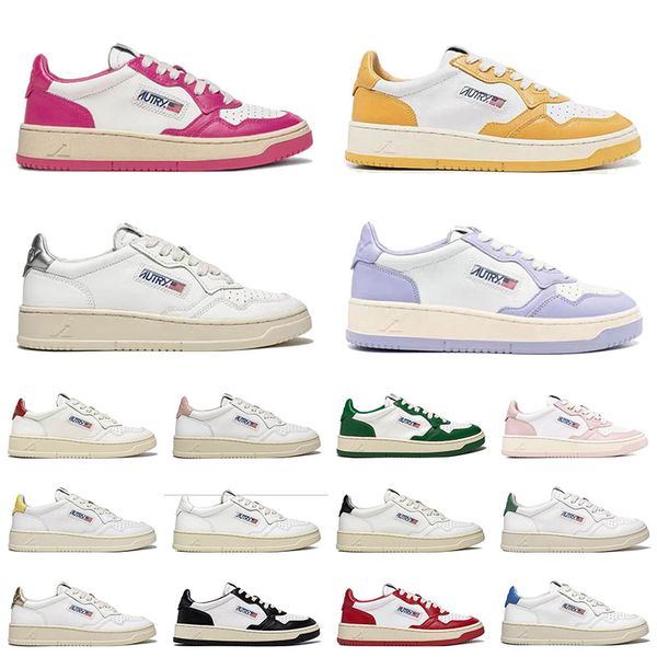 

designer shoes autries medalist sneakers action two-tone leather suede autry high panda green medalist men women casual plate-forme walking