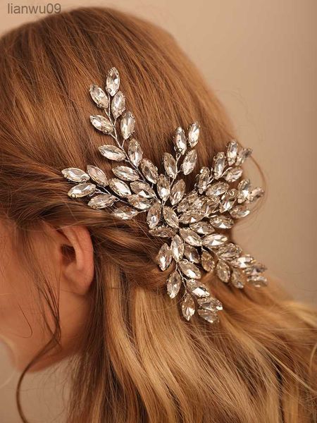 

luxury silver rhinestone hair comb fashion party hair jewelry handmade wedding hair accessories bride headdress hair clips l230704, White;golden