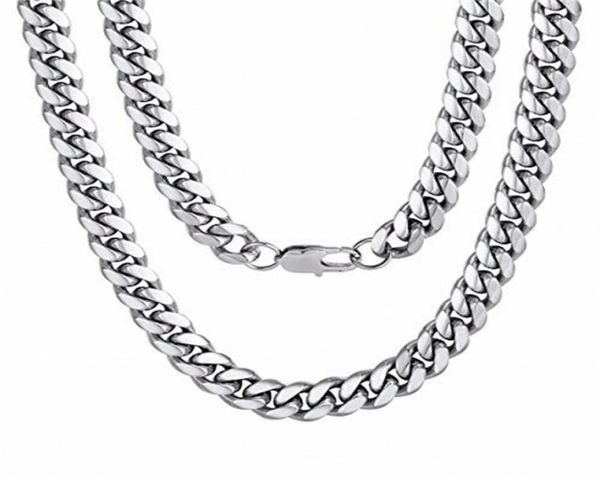 

hip hop customized size fashion stainls steel chain hecklace jewlerychains men necklace6820147, Silver