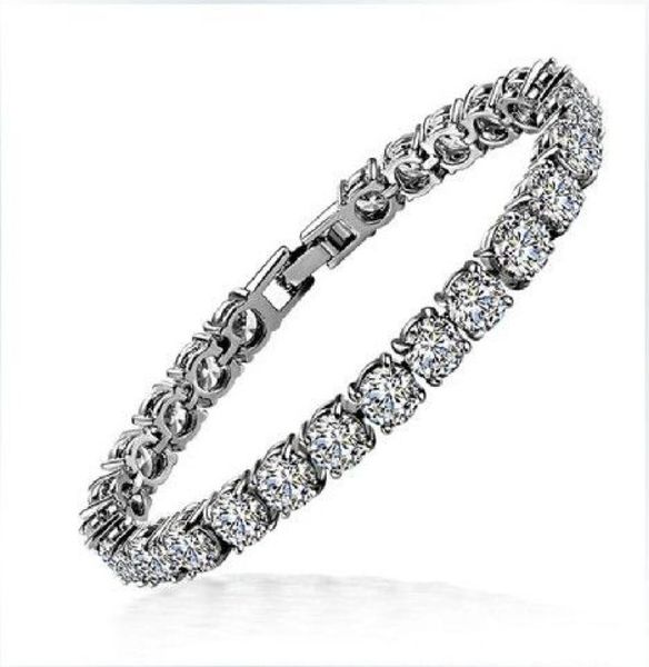 

1 ct sona synthetic diamond wedding bracelet whole 18k white gold plated jewelry wedding bracelet for women6851433, Golden;silver