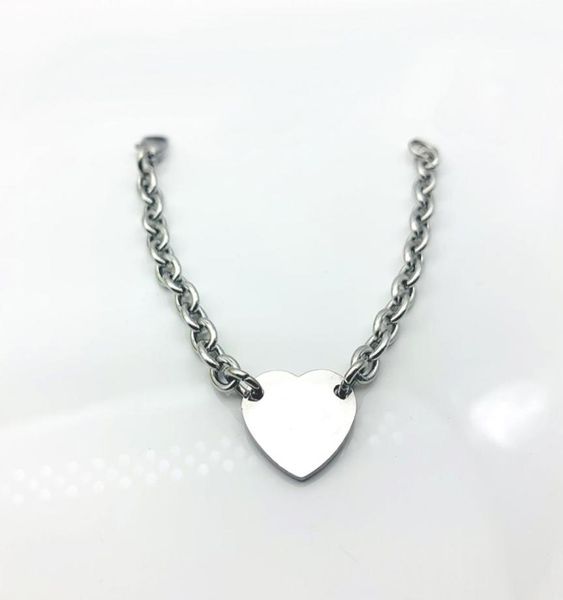 

heart bracelet women couple stainless steel fashion link chain on hand 19mm couple jewelry gift for girlfriend christmas valentine7247086, Black