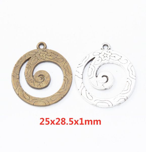 

50pcs 2528mm tibetan silver vintage flower wave charms antique bronze pendants for bracelet necklace earring diy jewelry making7340943, Bronze;silver