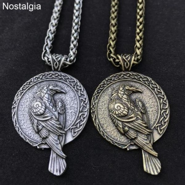 

pendant necklaces odin raven talisman amulet viking necklace wicca bird goth jewlery runes neckless wiccan pagan men women accesso4287499, Silver