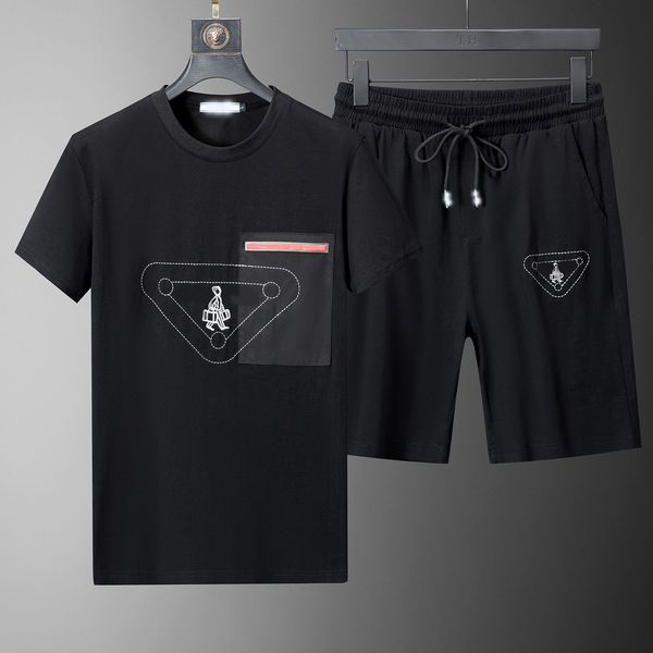 

summer mens tracksuit sets jogger sweatshirts sports sporting suit men women short pants t-shirt pullover trousers tracksuits bottoms man jo, Gray