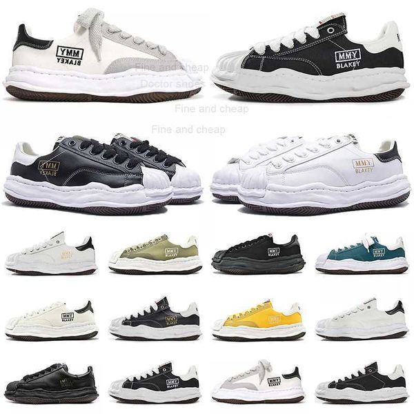 

maison mihara yasuhiro men women designer casual shoes mmy blakey leather canvas low platform sneakers tripler black white yellow blue mens