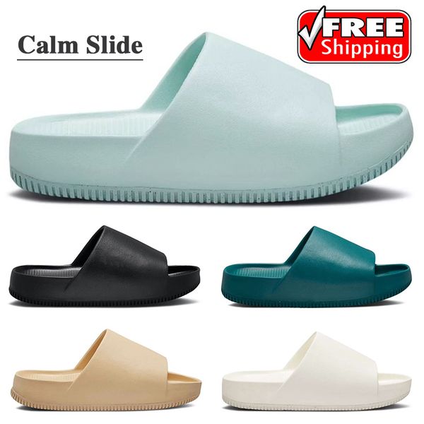 

2023 calm slide fashion designer sandals sail geode teal jade ice sesame black outdoor beach mens women slipper sliders