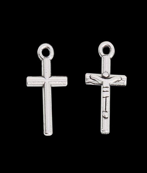 

antique silver plated cross charms alloy religious jesus pendant charms for wire bangle 917mm drop aac13049301712, Bronze;silver