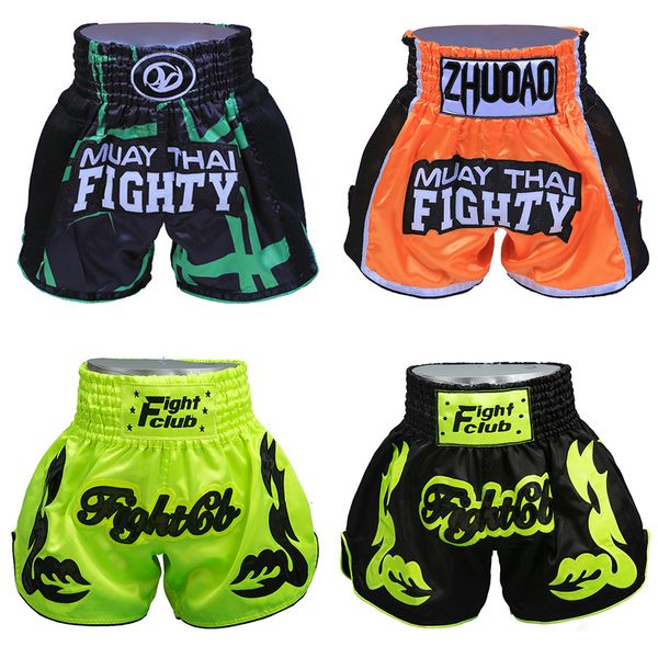 

men's shorts kick boxing pants breathable thai boxing shorts man woman children short muay thai sports fitness fighting sanda boxeo tru, White;black