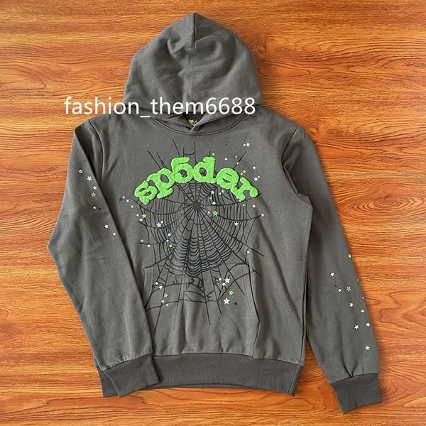 

men's tracksuits men's tracksuits sp5der 555555 slate grey web hoodie pants spider sweater set ifl9, Gray