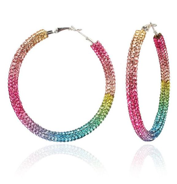 

leopard print hoop earrings exaggerated atmosphere personality beaded cshaped ring earring fashion temperament alloy inlaid beads4736496, Golden;silver