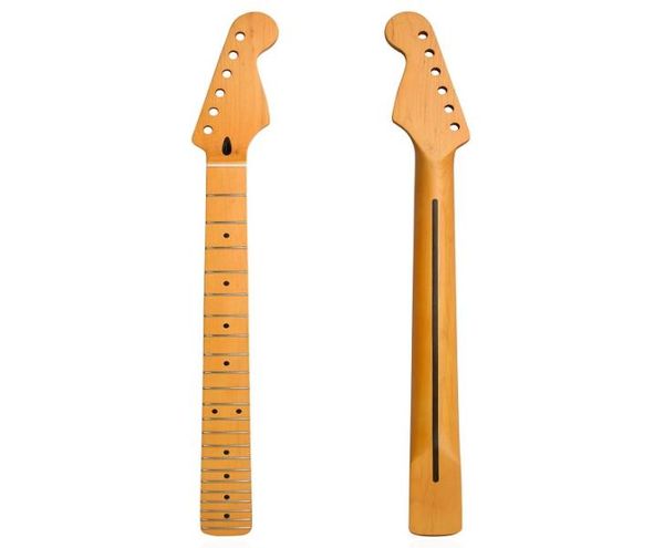 

matte yellow maple st guitar necks 22 frets fingerboard with bone nut steel pipe1736284